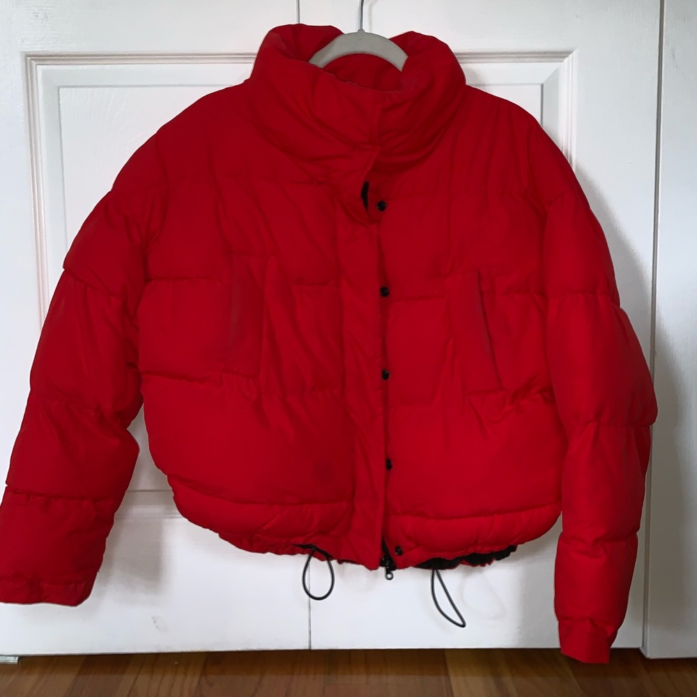 Urban outfitters red down jacket
